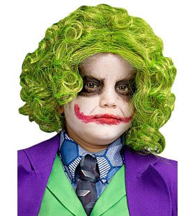 Groene Joker Clown Pruik Kind