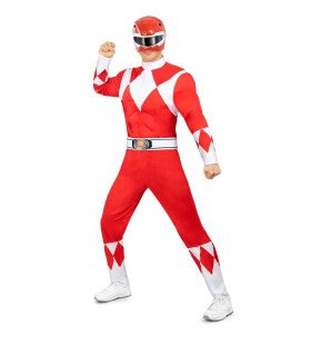 Mighty Morphin Power Ranger Rood Man Kostuum