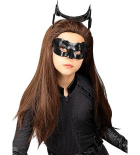 Catwoman Pruik Bruin Lang Haar Kind