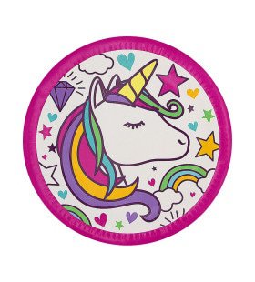 Lovely Unicorn Bord 23 Centimeter 8 Stuks