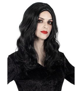 Morticia Addams Pruik Zwart The Addams Family