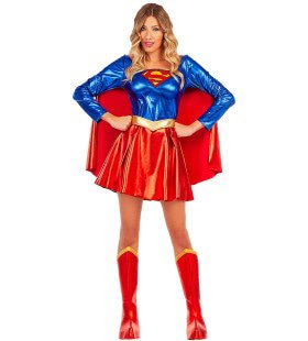 Shiny Supergirl Saves The World Vrouw Kostuum