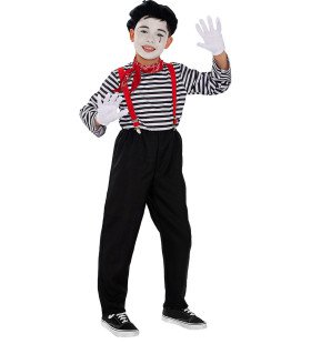 Stille Franse Mime Clown Claude Jongen Kostuum