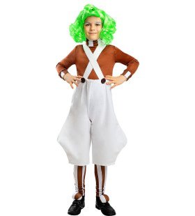 Oompa Loompa Medewerkers Uit De Chocolade Fabriek Jongen Kostuum