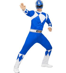 Billy Morphing Time Blauwe Power Ranger Man Kostuum