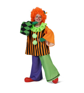 Enorm Grappige Clown Pierolino Kind Kostuum