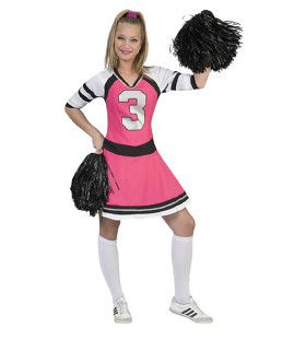 Stralende Sandy Cheerleader Vrouw Kostuum