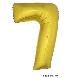 Folie Cijfer Ballon Nummer 7 Goud XL 102cm (Leeg)