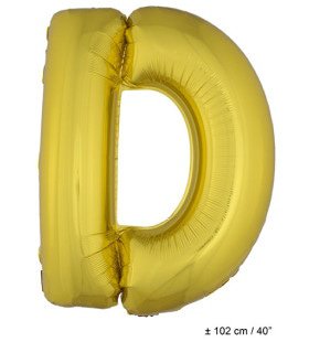 Folie Ballon Letter D Goud XL 102cm (Leeg)