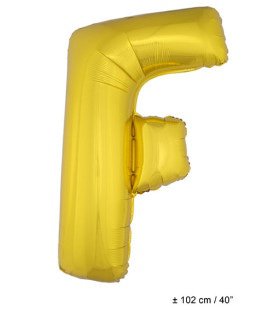 Folie Ballon Letter F Goud XL 102cm (Leeg)