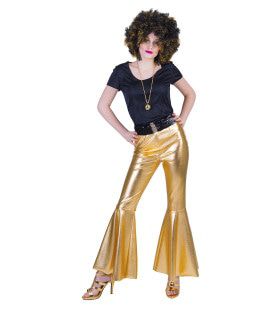 Disco Fever Broek Glinsterend Goud Vrouw