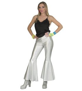 Disco Fever Broek Glinsterend Zilver Vrouw