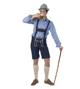 Blauwe Korte Gunther Tirol Lederhosen Man