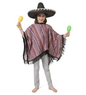 Poncho Manolita Mexicaanse Mariachi Kind Kostuum