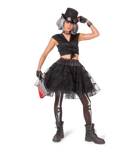 Zwarte Glitter Petticoat Vrouw