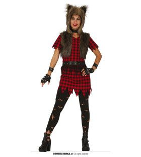 Rebelse Punk Wolf Vrouw Kostuum