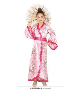 Roze Stijlvolle Kimono Meisje Kostuum