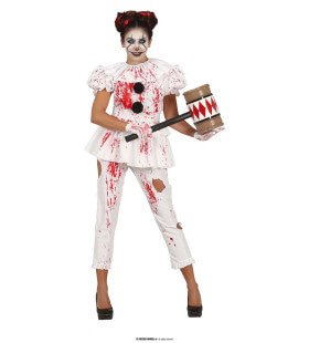 Bloody Bloed Horror Killer Clown Vrouw Kostuum