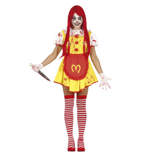 Boze Fastfood Clown Vrouw Kostuum