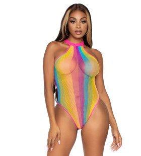 Over The Rainbow Visnet Festival Bodysuit Vrouw Kostuum