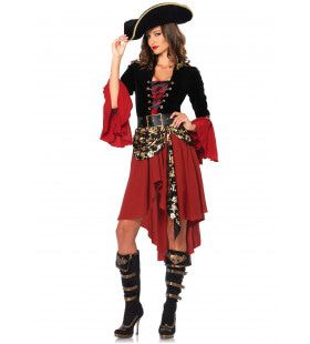 Chique Bonte Pirate Vrouw Kostuum