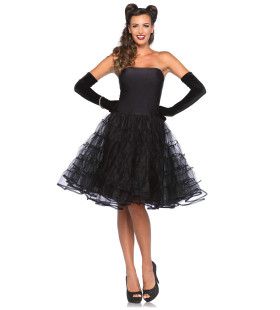 50s Rockabilly Jurk Met Tule Tutu Zwart Vrouw