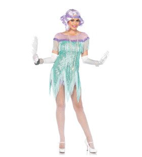 Aqua Foxtrot Flapper Jurk Vrouw