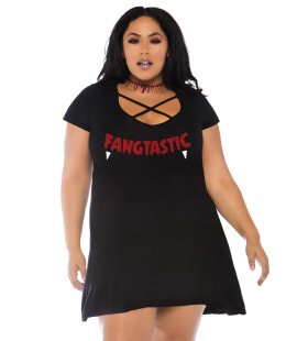 Fangtastic Slagtand Vampier Plus Size Vrouw Kostuum