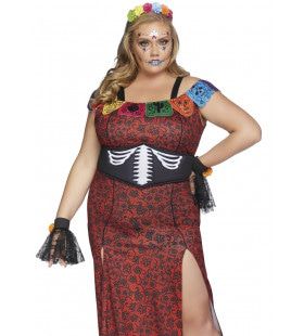 Dulcea Deluxe Day Of The Dead Mexico Plus Size Vrouw Kostuum