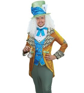 Krankzinnig Knotsgek Mad Hatter Man Kostuum