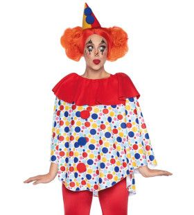 Vrolijke Stippen En Bellen Clown Vrouw Kostuum