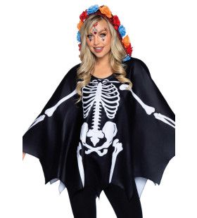 Day Of The Dead Skelet Poncho Vrouw