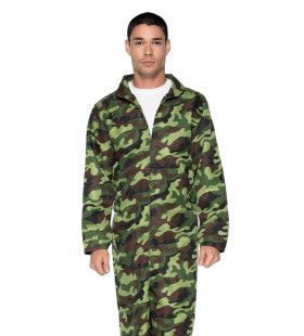 Camo Militairen Jumpsuit Man Kostuum