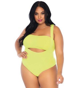 Gele Top Met Bodysuit Plus Size Vrouw Kostuum