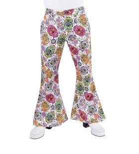 Hippie Broek Day Of The Dead Grijnzende Schedels Man