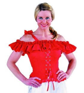 Verleidelijke Dirndl Blouse Angelica Rood Vrouw