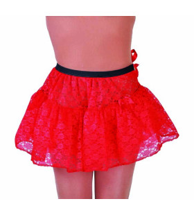 Petticoat Kantwerk Bloemen Rood Vrouw