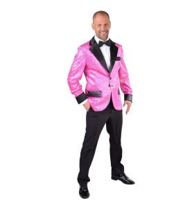 Glitter Colbert Casino Royal Roze Man