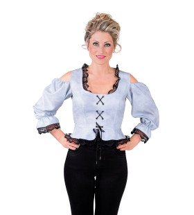 Bustier Blouse Bierfeest Piraat Grijs Vrouw