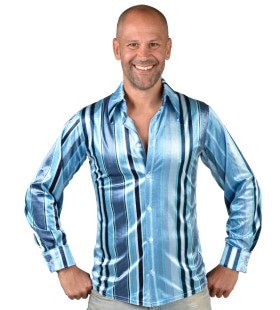 Jaren 70 Blauwe Groovy Blouse Man