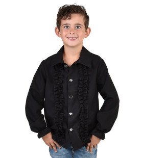 Chique Ruches Blouse Zwart Jongen