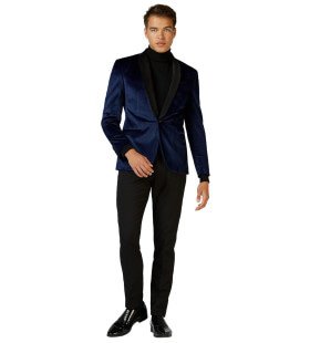 Luxe Statige Gala Jas Diepblauw Man