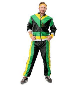 80s Tracksuit Jamaican Jogger Man Kostuum