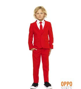 Intense Red Devil Opposuit Jongen Kostuum