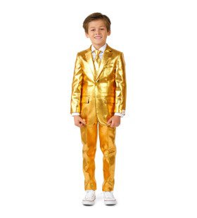 Boys Groovy Golden Discoboy Jongen Kostuum