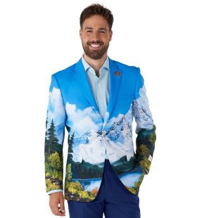 Bob Ross Blazer Happy Little Trees Colbert Man