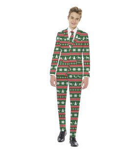 Teen Boys Xmas Ready Groen Jongen Kostuum