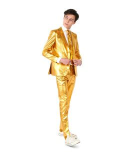 Teen Boys Groovy Solid Discogold Jongen Kostuum