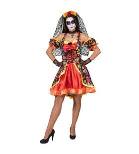 La Dia De Los Muertos Catrina Vrouw Kostuum