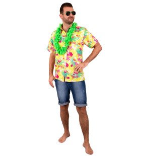 Tropische Hawaii Overhemd Geel Man